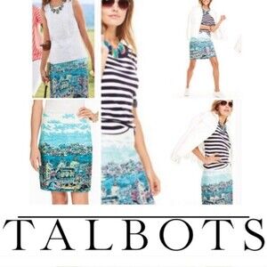 Talbots Venice Vacation Pencil Skirt, Vibrant Colors, Classic, Classy, 10